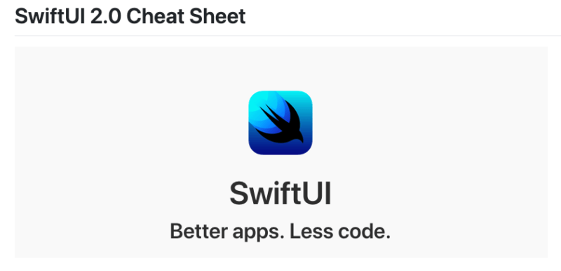 SwiftUI Cheat Sheet（チートシート）